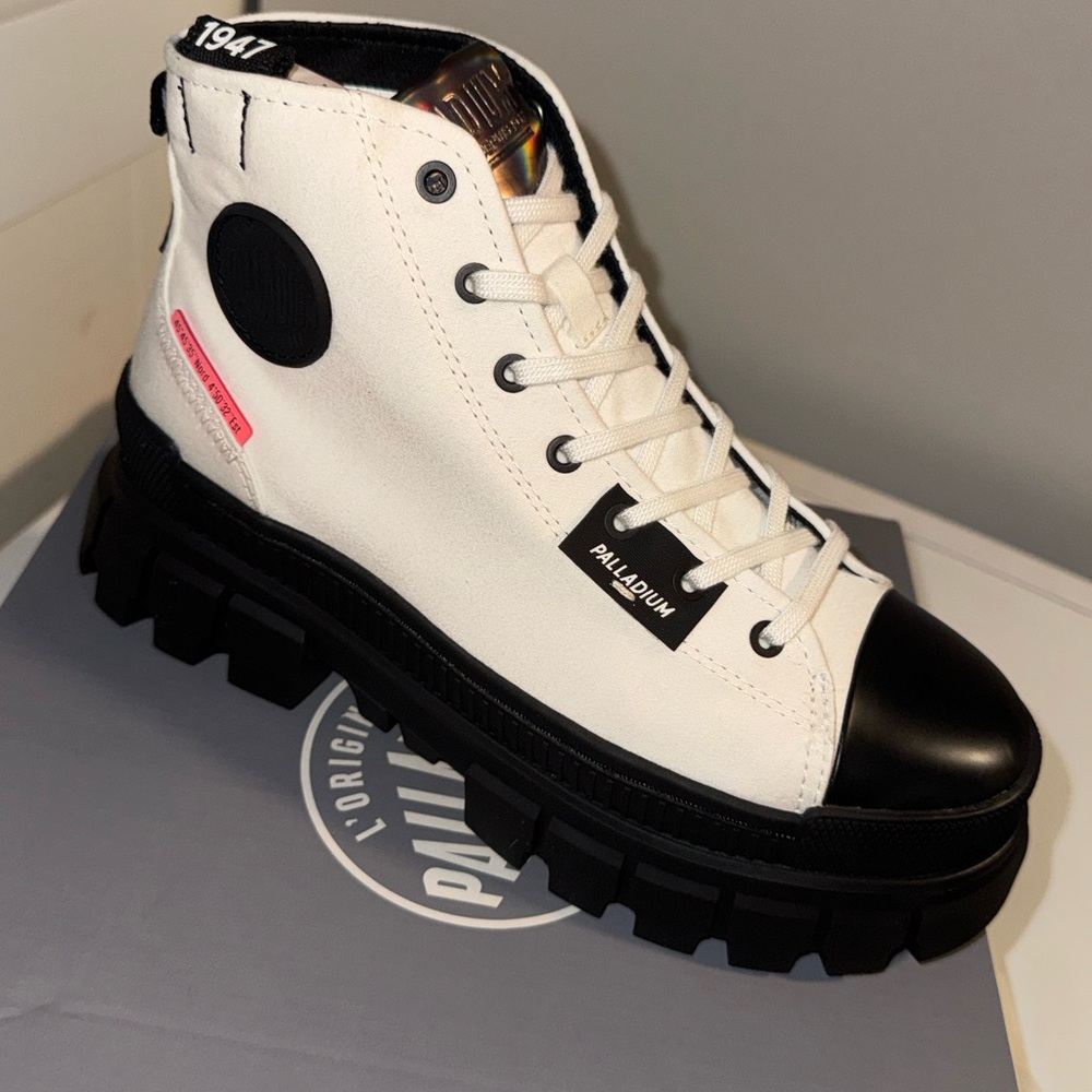 Palladium Black and White High-Top Sneakers